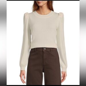 Antonio Melani Sweet Lisa Puff Sleeve Cashmere Sweater in Ivory NEW